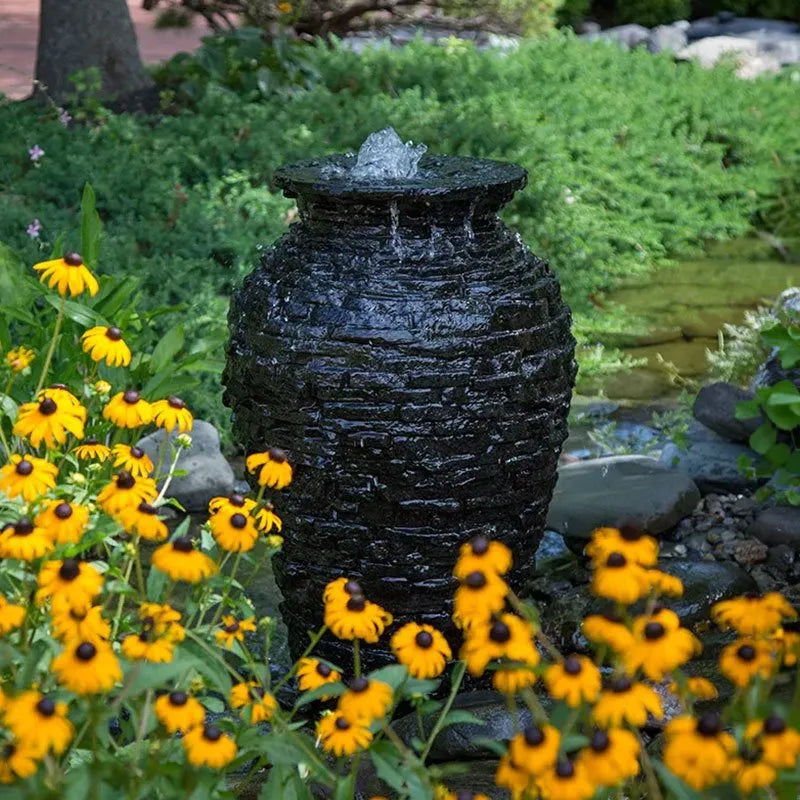 Stacked Slate Urn Fountain Kit - 33.5" H (85 cm)