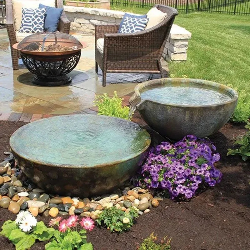 Spillway Bowl And Basin Fountain Kit - Patina - 32" / 40" Dia (81 / 102 cm)