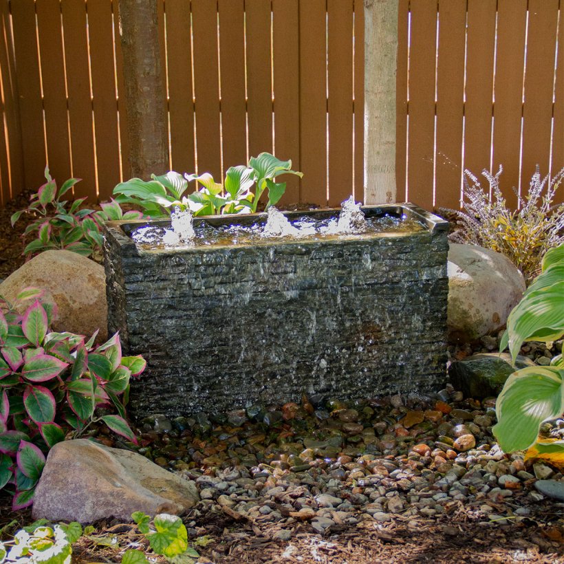 Stacked Slate Wall Base - Straight - 13" H (33 cm)