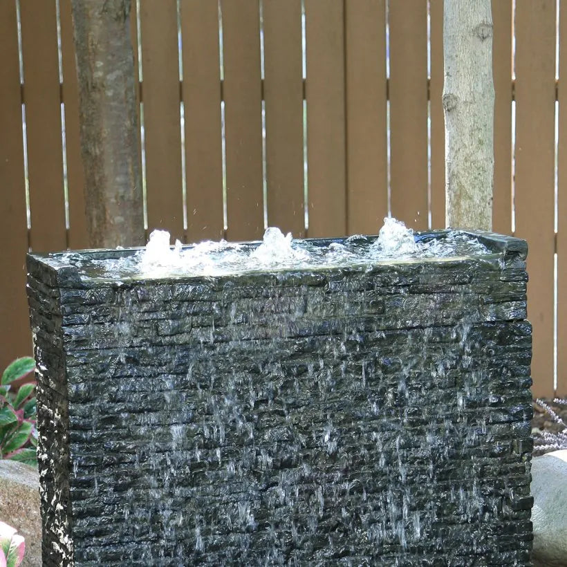 Stacked Slate Wall Topper - Straight Front - Spill