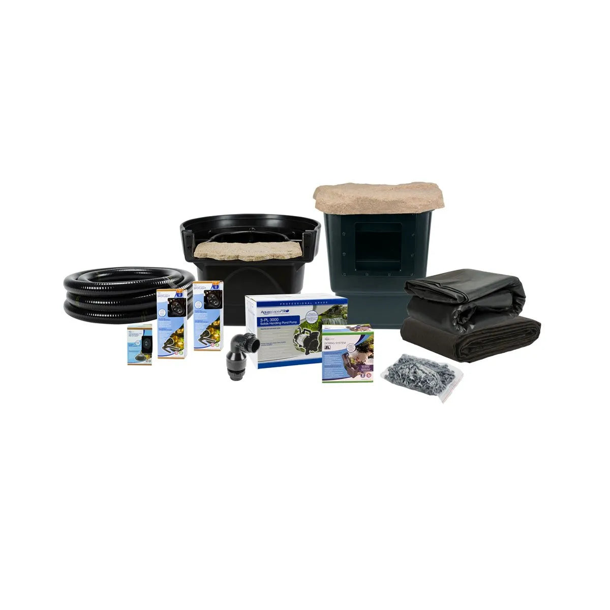 Medium Pond Kit 11' x 16' w / 3 - PL 3000 Pond Pump