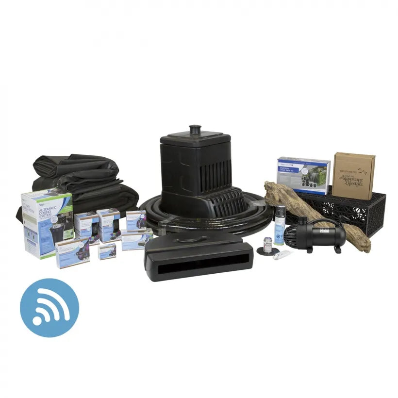 Medium Deluxe Pondless Waterfall Kit 16' Stream With AquaSurge 2000-4000 Adjustable Flow Pond Pump