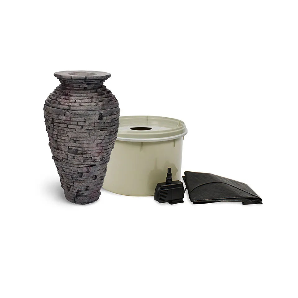 Stacked Slate Urn Fountain Kit - 33.5" H (85 cm)