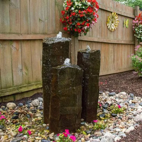 Mongolian Basalt Columns Set of 3 Landscape Fountain Kit