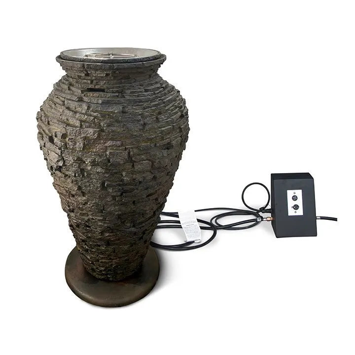 Fire And Water Stacked Slate Urn