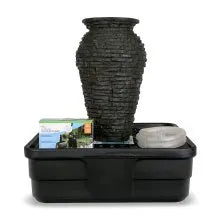 Extra Small Stacked Slate Urn 24" Fountain Kit