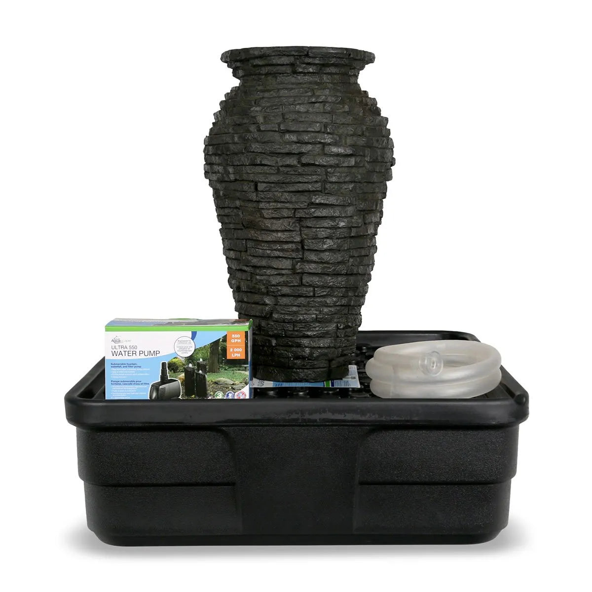 Stacked Slate Urn Fountain Kit - 24" H (61 cm)