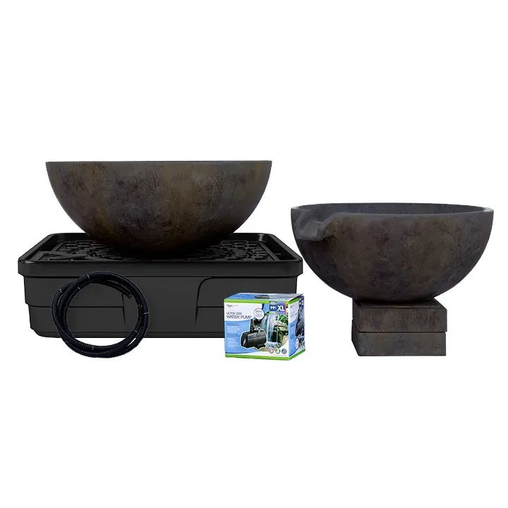 Spillway Bowl And Basin Fountain Kit - Iron Ore - 32" / 40" Dia (81 / 102 cm)