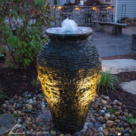 Medium Stacked Slate Urn Landscape Fountain Kit