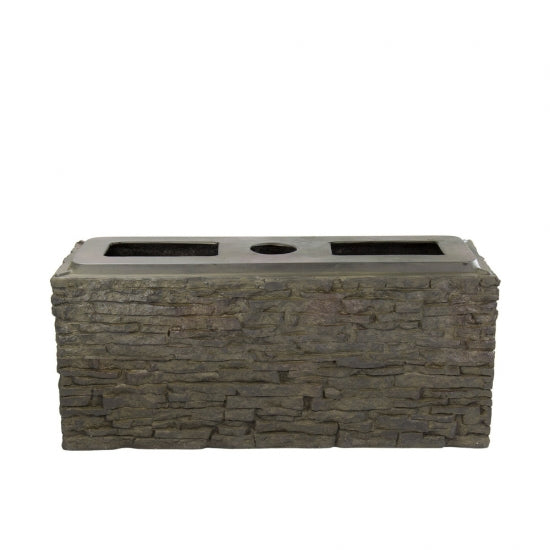 Straight Stacked Slate Wall Base